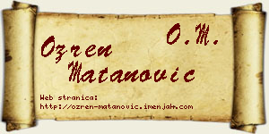 Ozren Matanović vizit kartica